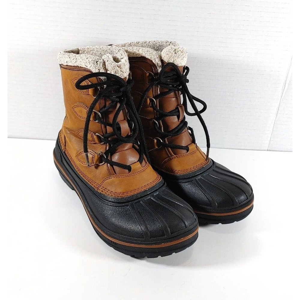 Crocs Women's Cast II Snow Winter Boots Size 7 Lace Up Brown Black